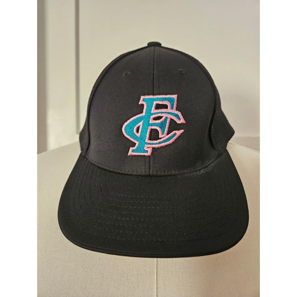 Pacific Headwear 404M Trucker Hat Cap Black PG Logo Men's Size L-XL Flexfit